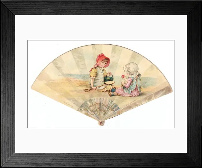 Framed Print : Birthday card in the form of a fan Framed Print : Birthday card in the form of a fan