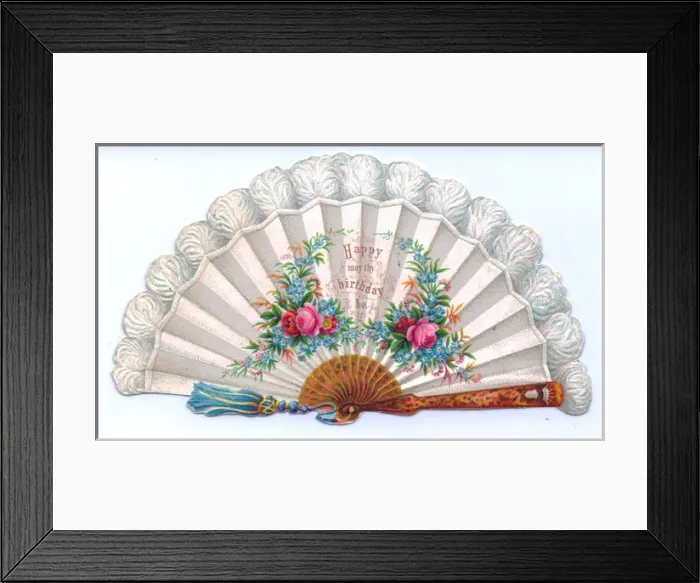 Framed Print : Birthday card in the form of a fan Framed Print : Birthday card in the form of a fan