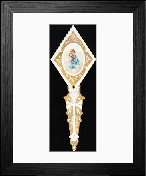 Framed Print : Christmas card in the form of a fan Framed Print : Christmas card in the form of a fan