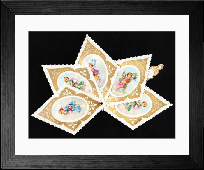Framed Print : Christmas card in the form of a fan Framed Print : Christmas card in the form of a fan