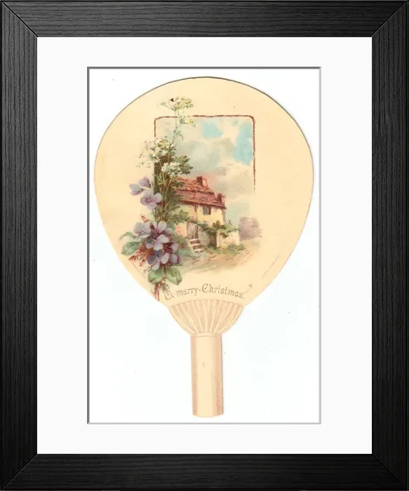 Framed Print : Christmas card in the form of a fan Framed Print : Christmas card in the form of a fan