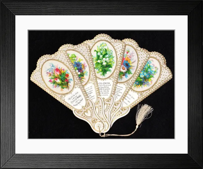 Framed Print : Christmas and New Year card in the form of a fan Framed Print : Christmas and New Year card in the form of a fan