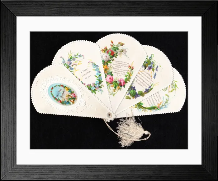 Framed Print : Christmas card in the form of a fan Framed Print : Christmas card in the form of a fan
