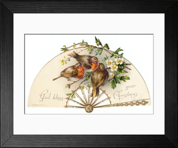 Framed Print : Christmas card in the form of a fan Framed Print : Christmas card in the form of a fan