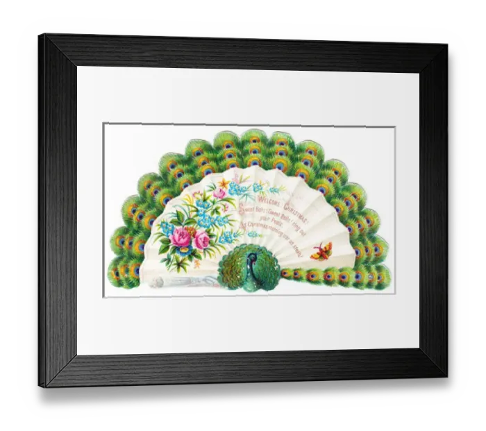 Framed Print : Christmas card in the form of a fan Framed Print : Christmas card in the form of a fan