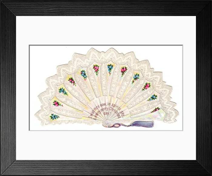 Framed Print : Christmas card in the form of a fan Framed Print : Christmas card in the form of a fan
