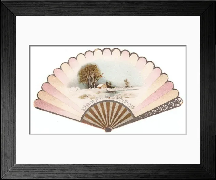 Framed Print : Christmas card in the form of a fan Framed Print : Christmas card in the form of a fan
