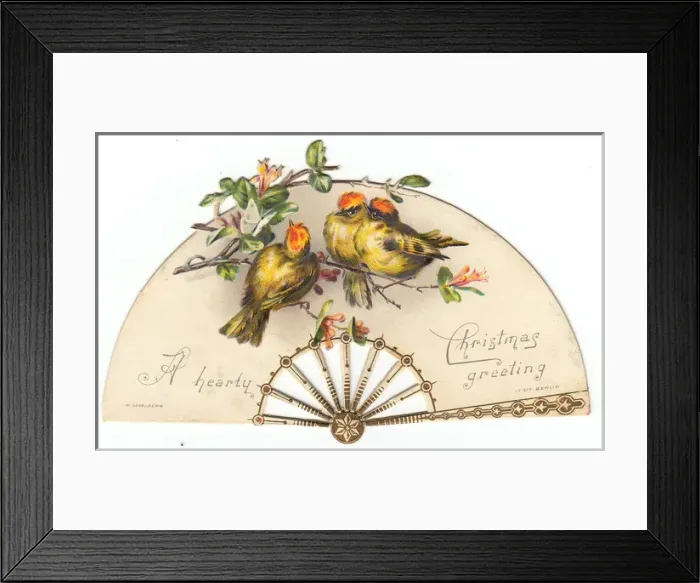 Framed Print : Christmas card in the form of a fan Framed Print : Christmas card in the form of a fan