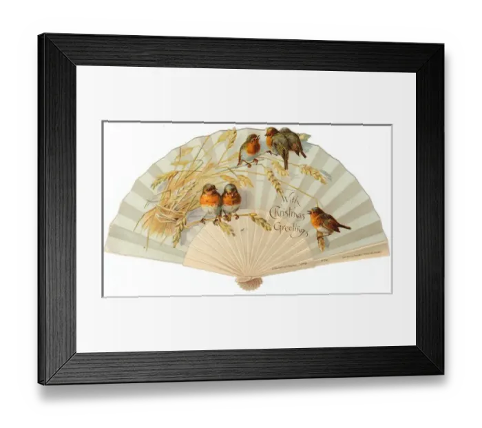 Framed Print : Christmas card in the form of a fan Framed Print : Christmas card in the form of a fan