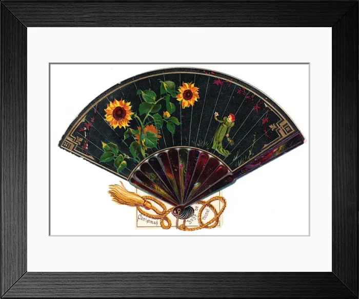 Framed Print : Christmas card in the form of a fan Framed Print : Christmas card in the form of a fan