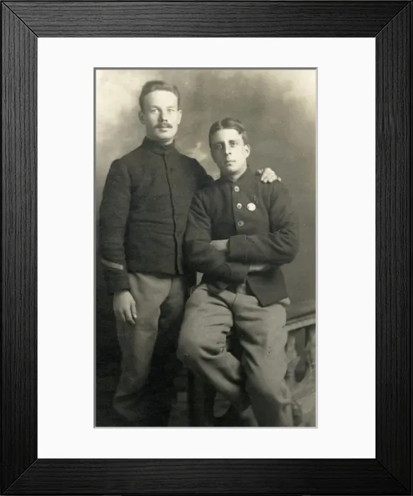 Framed Print : Studio photograph of two Belgian NCOs Framed Print : Studio photograph of two Belgian NCOs