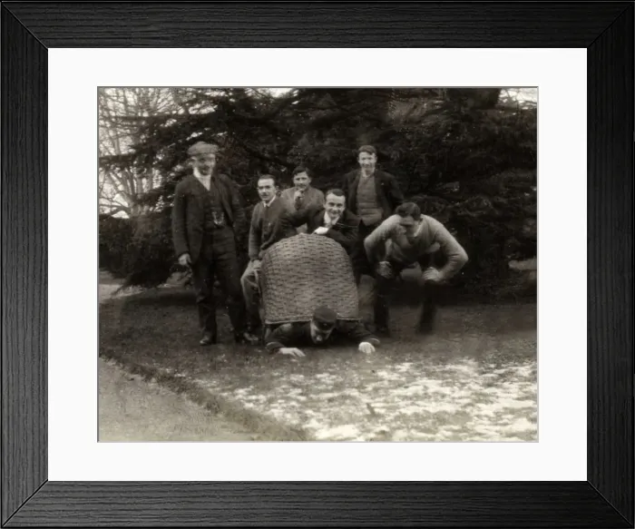 Framed Print : Belgian soldiers larks at Quex Park Framed Print : Belgian soldiers larks at Quex Park