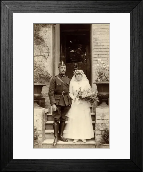 Framed Print : Marriage photograph Belgian soldier Framed Print : Marriage photograph Belgian soldier