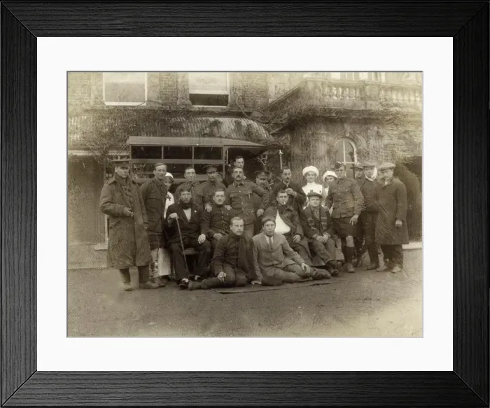 Framed Print : Group of Belgian and British soldiers at Quex Park Framed Print : Group of Belgian and British soldiers at Quex Park