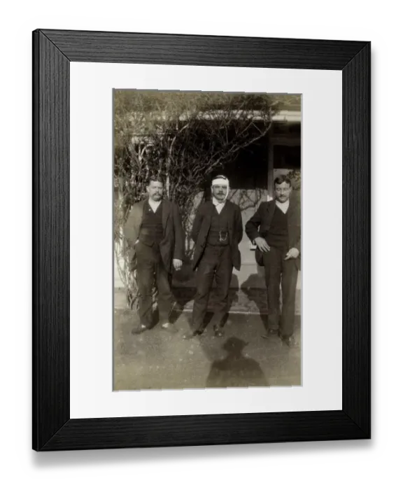 Framed Print : Three Belgian hospital patients outside Quex House Framed Print : Three Belgian hospital patients outside Quex House