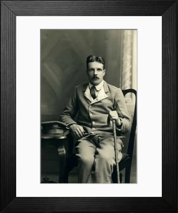 Framed Print : Studio photograph of sitting hospital patient Framed Print : Studio photograph of sitting hospital patient