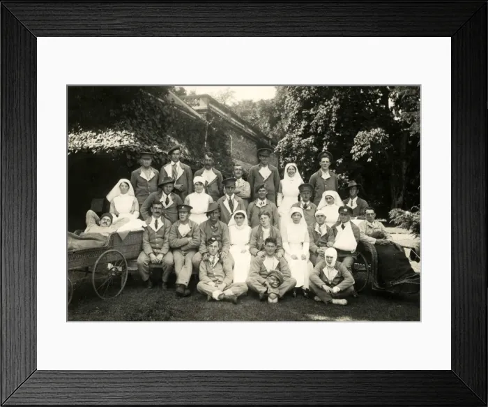 Framed Print : Patients and nurses in garden at Quex Park Framed Print : Patients and nurses in garden at Quex Park