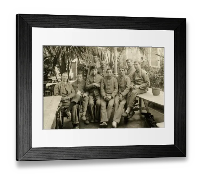 Framed Print : Nine hospital patients in Winter Garden, Quex Park Framed Print : Nine hospital patients in Winter Garden, Quex Park