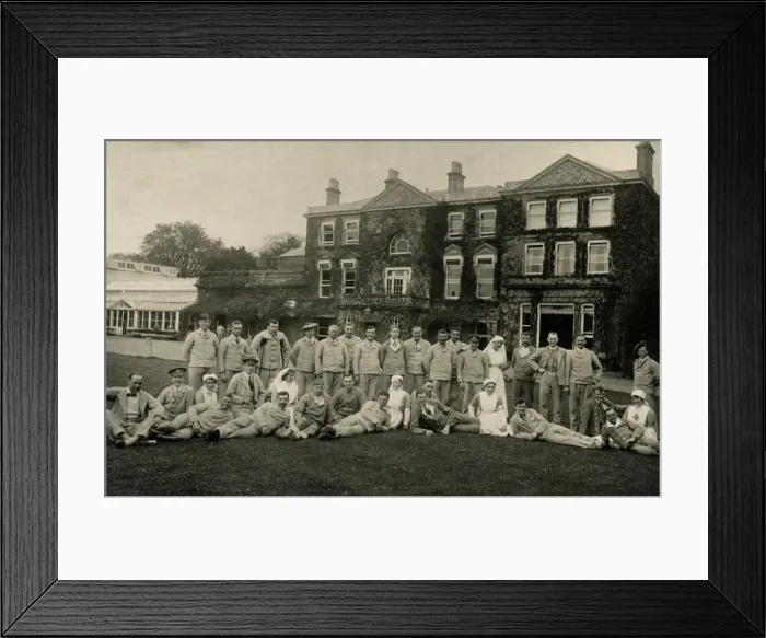 Framed Print : Patients and nurses in front of Quex House Framed Print : Patients and nurses in front of Quex House