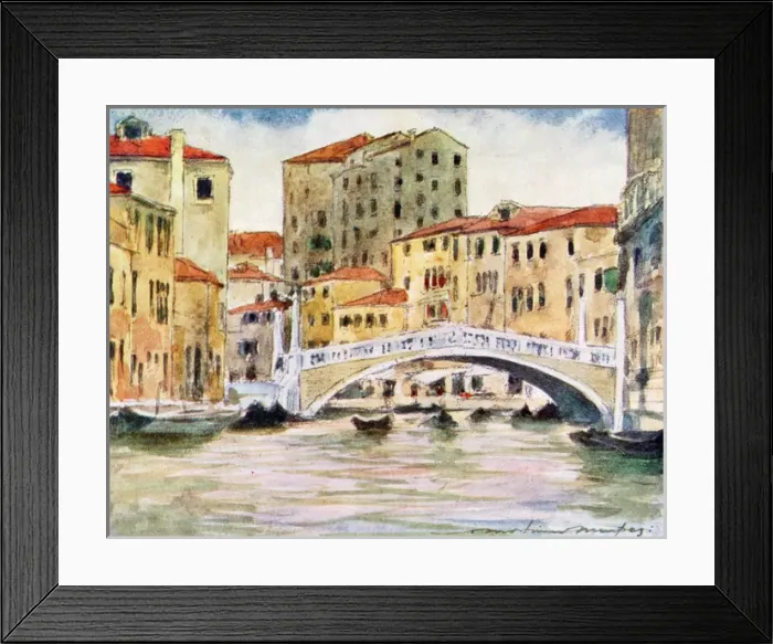 Framed Print : Bridge near the Palazzo Labia - Venice, Italy