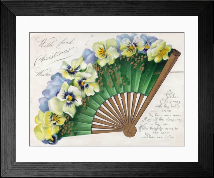 Framed Print : Christmas card in the form of a fan Framed Print : Christmas card in the form of a fan
