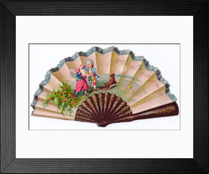 Framed Print : Birthday card in the form of a fan Framed Print : Birthday card in the form of a fan