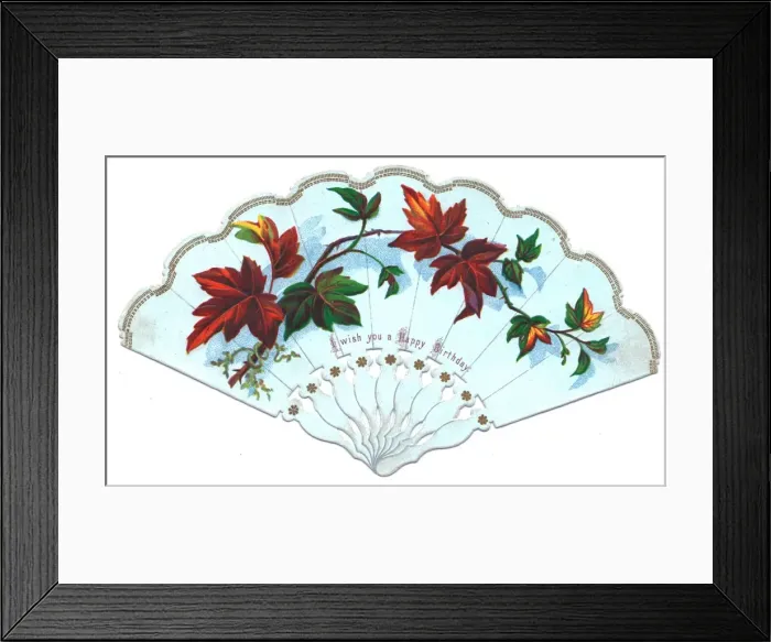 Framed Print : Birthday card in the form of a fan Framed Print : Birthday card in the form of a fan