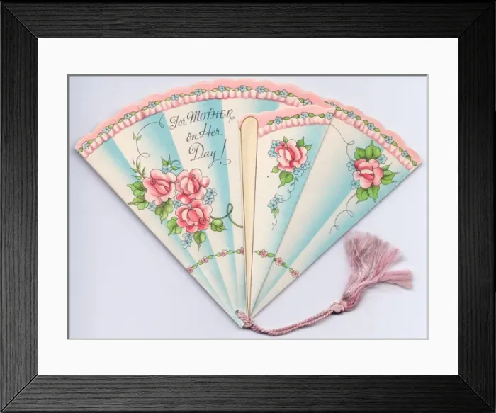 Framed Print : Mothers Day card in the form of a fan Framed Print : Mothers Day card in the form of a fan