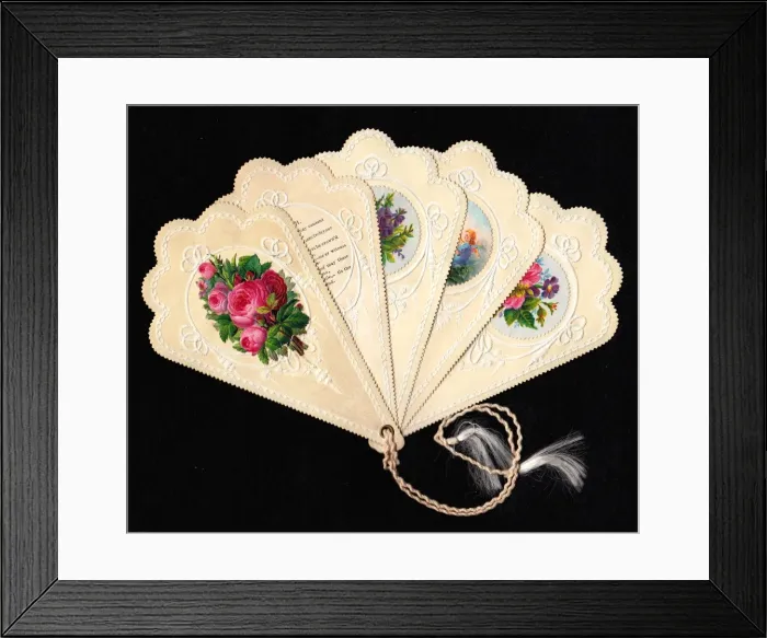 Framed Print : Greetings card in the form of a fan Framed Print : Greetings card in the form of a fan