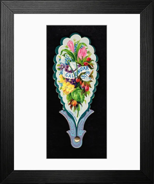 Framed Print : Calendar for 1875 in the form of a fan Framed Print : Calendar for 1875 in the form of a fan