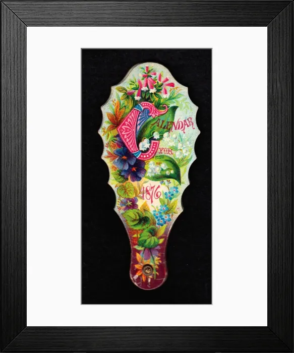 Framed Print : Calendar for 1876 in the form of a fan Framed Print : Calendar for 1876 in the form of a fan