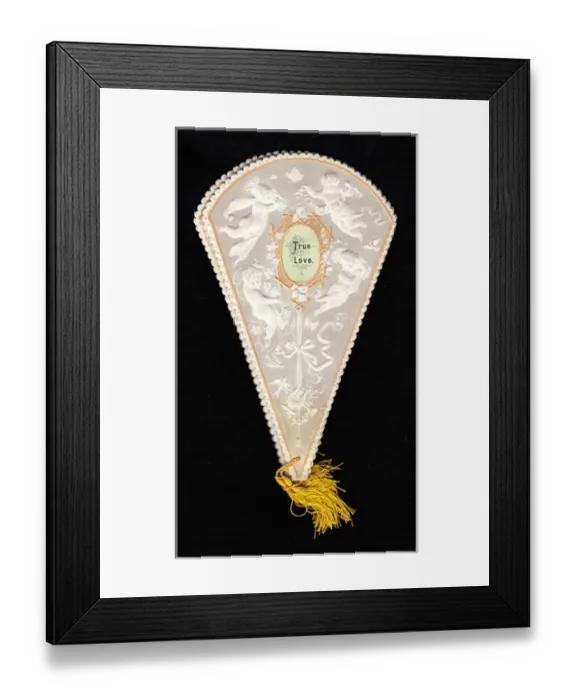 Framed Print : Greetings card in the form of a fan Framed Print : Greetings card in the form of a fan