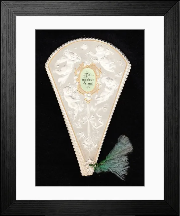 Framed Print : Greetings card in the form of a fan Framed Print : Greetings card in the form of a fan