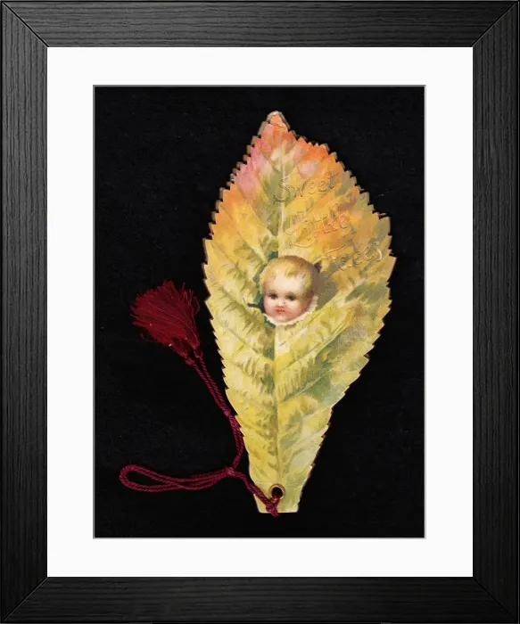 Framed Print : Greetings card in the form of a fan Framed Print : Greetings card in the form of a fan
