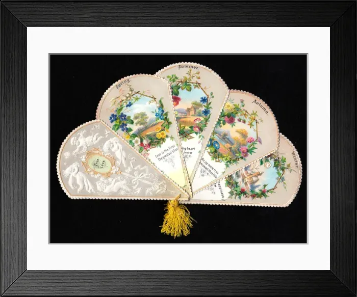Framed Print : Greetings card in the form of a fan