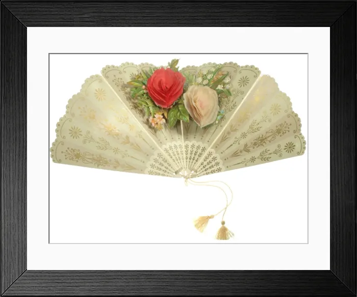Framed Print : Greetings card in the form of a fan Framed Print : Greetings card in the form of a fan