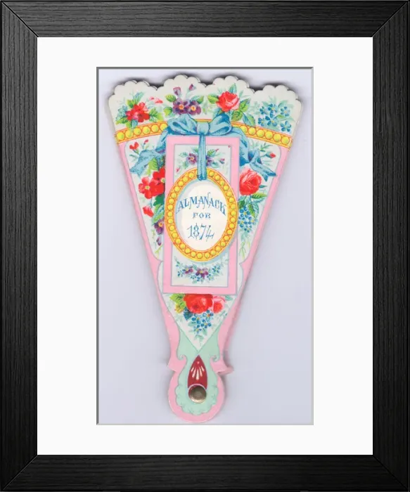 Framed Print : Calendar for 1874 in the form of a fan Framed Print : Calendar for 1874 in the form of a fan
