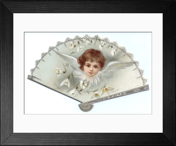 Framed Print : Greetings card in the form of a fan Framed Print : Greetings card in the form of a fan