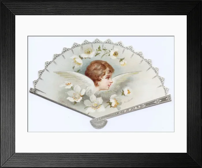 Framed Print : Greetings card in the form of a fan Framed Print : Greetings card in the form of a fan