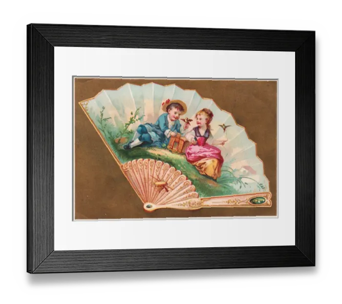 Framed Print : Greetings card in the form of a fan Framed Print : Greetings card in the form of a fan