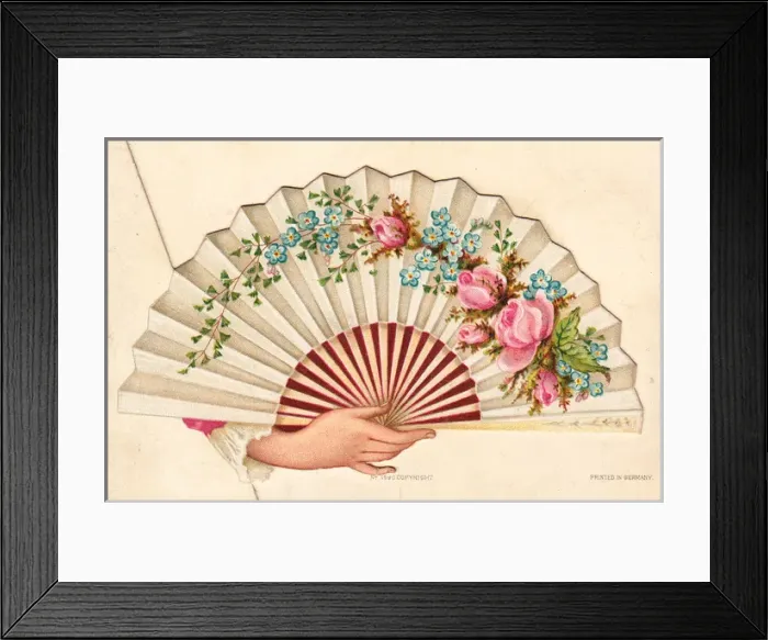 Framed Print : Floral fan on a greetings card Framed Print : Floral fan on a greetings card