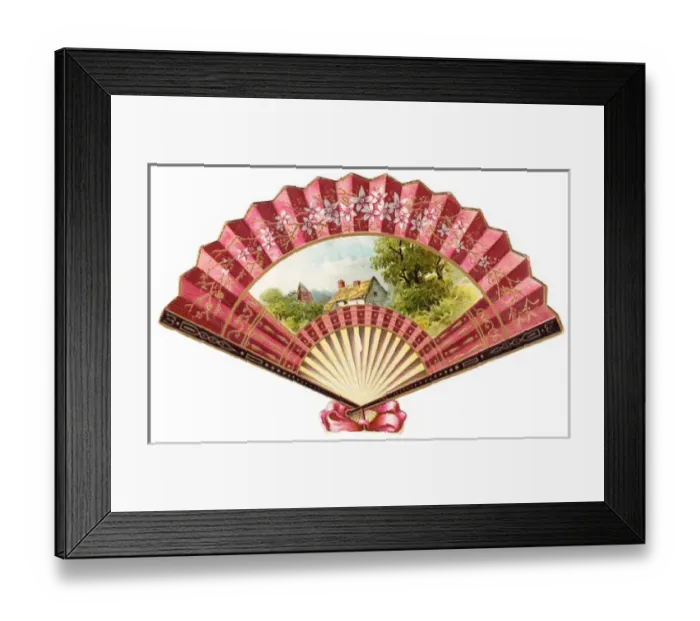 Framed Print : Greetings card in the form of a fan Framed Print : Greetings card in the form of a fan