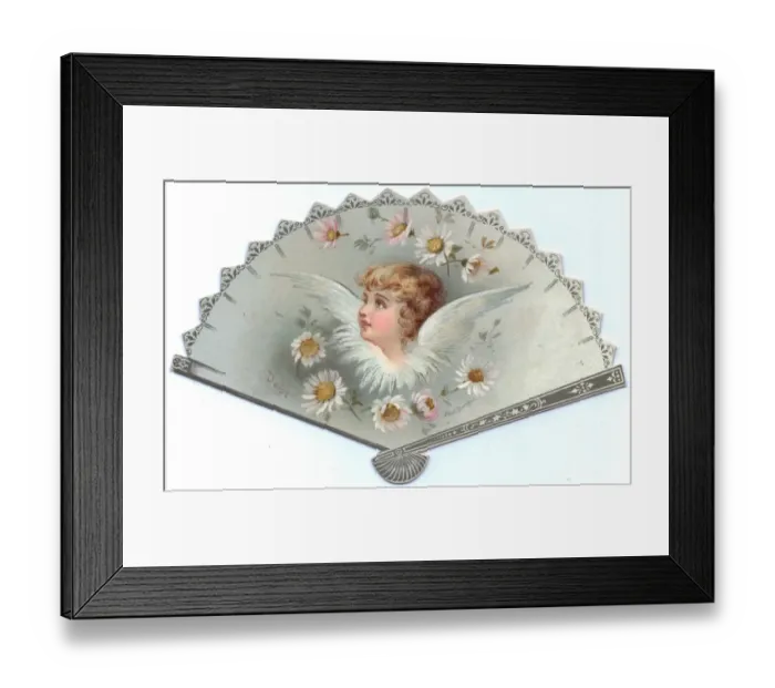 Framed Print : Greetings card in the form of a fan Framed Print : Greetings card in the form of a fan