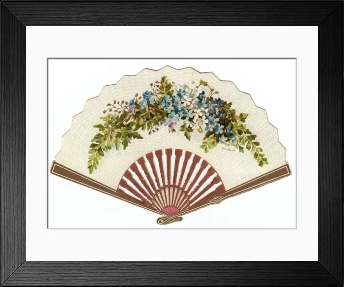Framed Print : Greetings card in the form of a fan Framed Print : Greetings card in the form of a fan