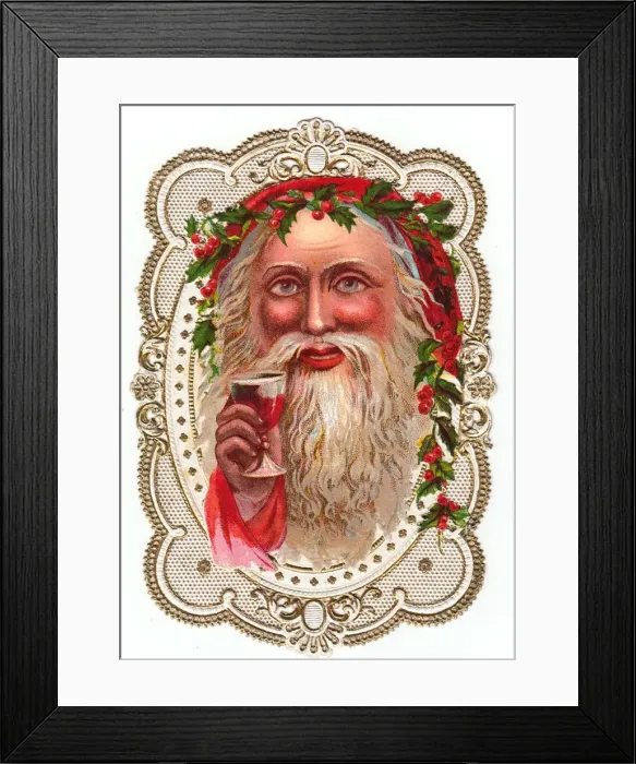 Framed Print : Santa Claus on a Christmas card Framed Print : Santa Claus on a Christmas card