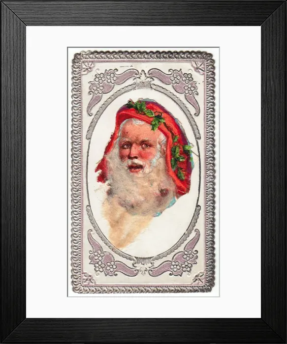 Framed Print : Santa Claus on a Christmas card Framed Print : Santa Claus on a Christmas card