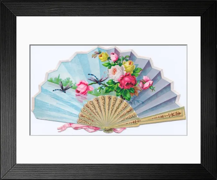 Framed Print : Greetings card in the form of a fan Framed Print : Greetings card in the form of a fan
