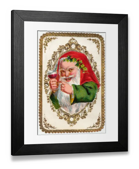Framed Print : Santa Claus on a Christmas card Framed Print : Santa Claus on a Christmas card
