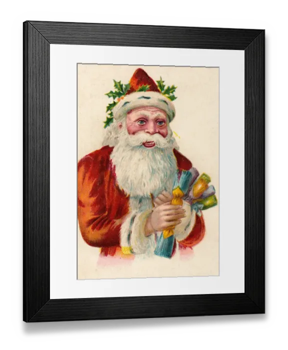 Framed Print : Santa Claus on a Christmas card Framed Print : Santa Claus on a Christmas card
