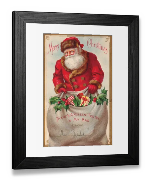 Framed Print : Santa Claus on a Christmas card Framed Print : Santa Claus on a Christmas card